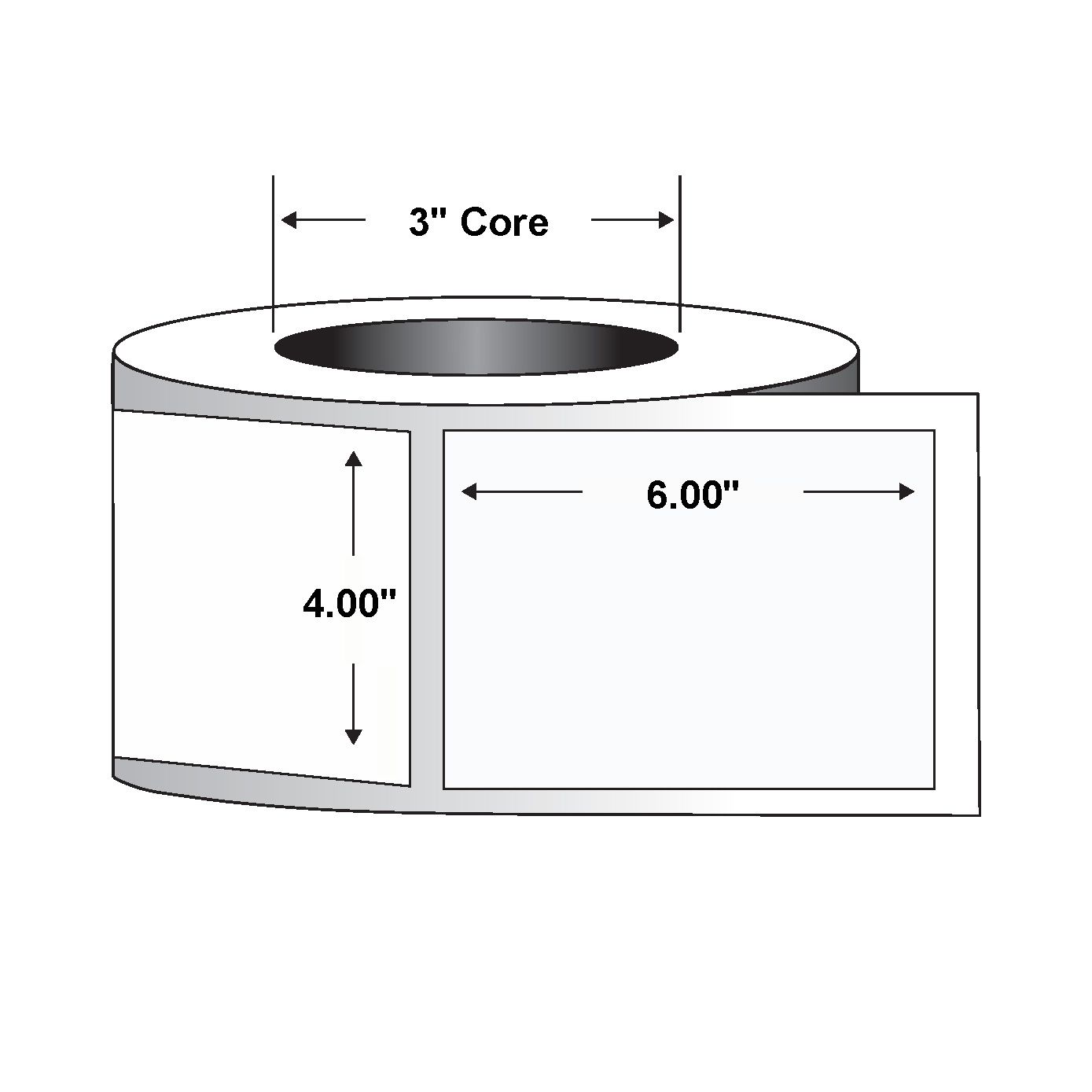 Paper Label-Direct Thermal-4.00"x6.00"-White-1000/RL