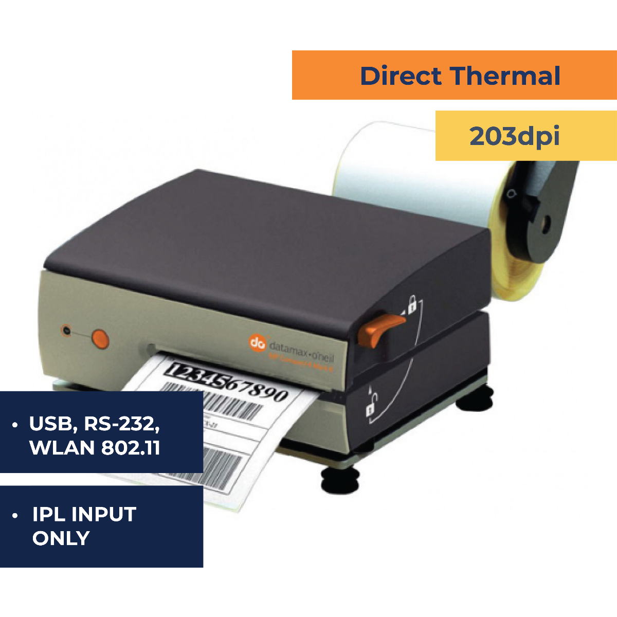  Honeywell Datamax-O'Neil MP Compact 4 Mobile DT Printer - Wireless - 203 dpi