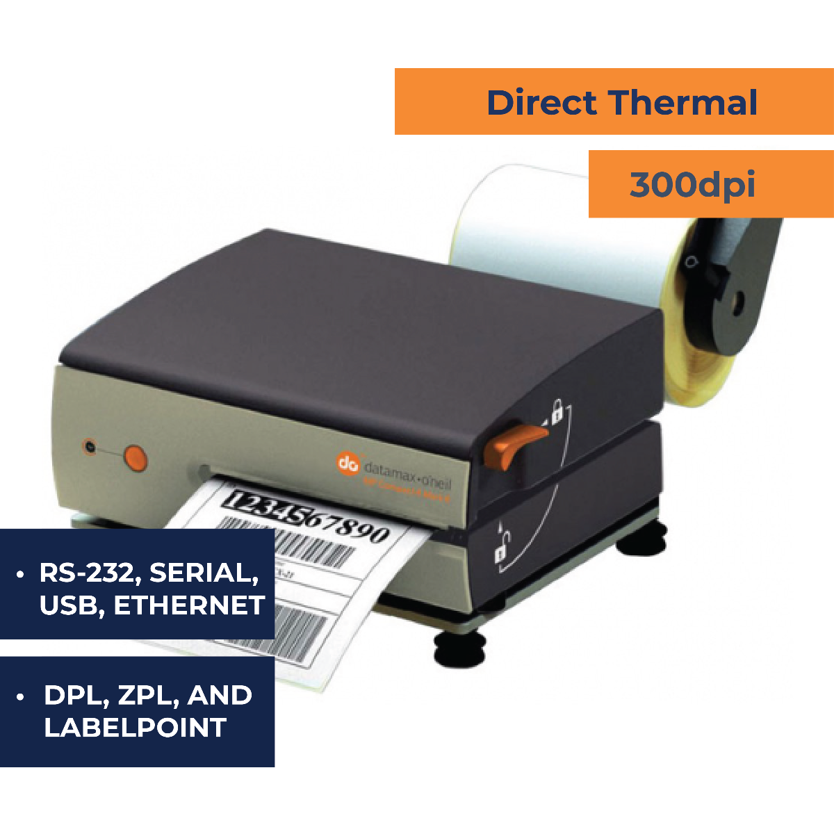  Honeywell Datamax-O'Neil MP Compact 4 Mobile DT Printer - W/Peel/Present - 203 dpi