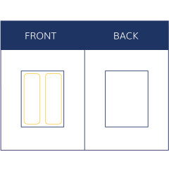 Interior Blank 4.25in x 11in (3.75in x 10.5in Printable) Half-Sheet Window Sticker Stock - 2up on 8.5in x 11in Sheet - (500/PK)