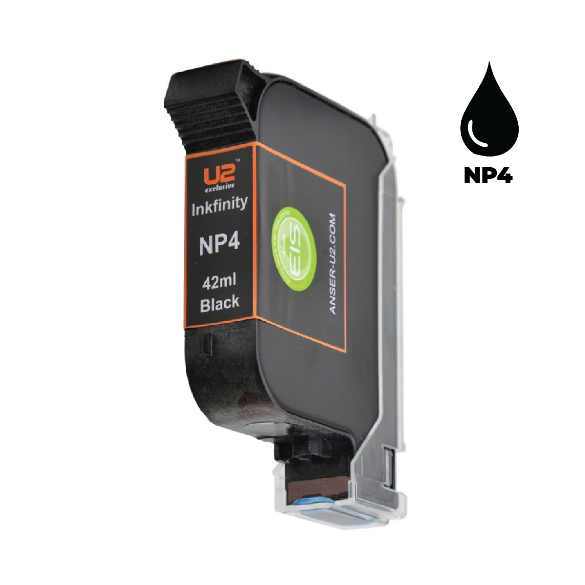 Anser Np4 Black Ink Cartridge 42ml Solvent Based Dasco