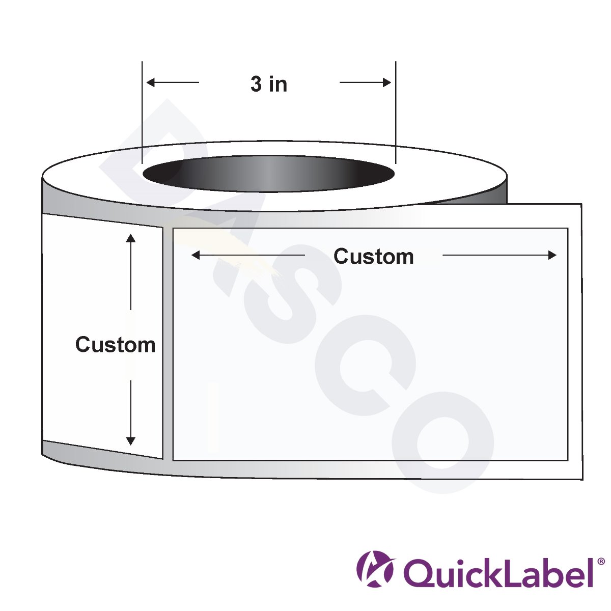 Quicklabel 228 High-Gloss White Paper Label w/ Freezer-Grade Adhesive