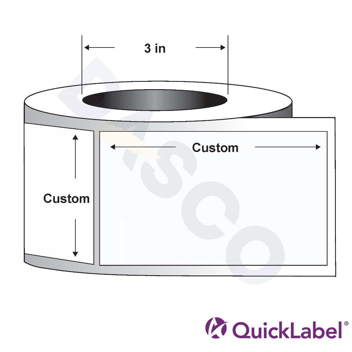 Quicklabel 169 Gloss White Paper Label w/ Removable Adhesive