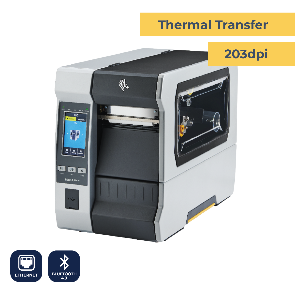 ZT610 Industrial Printer -  TT - 203 dpi -  Color Touch Screen
