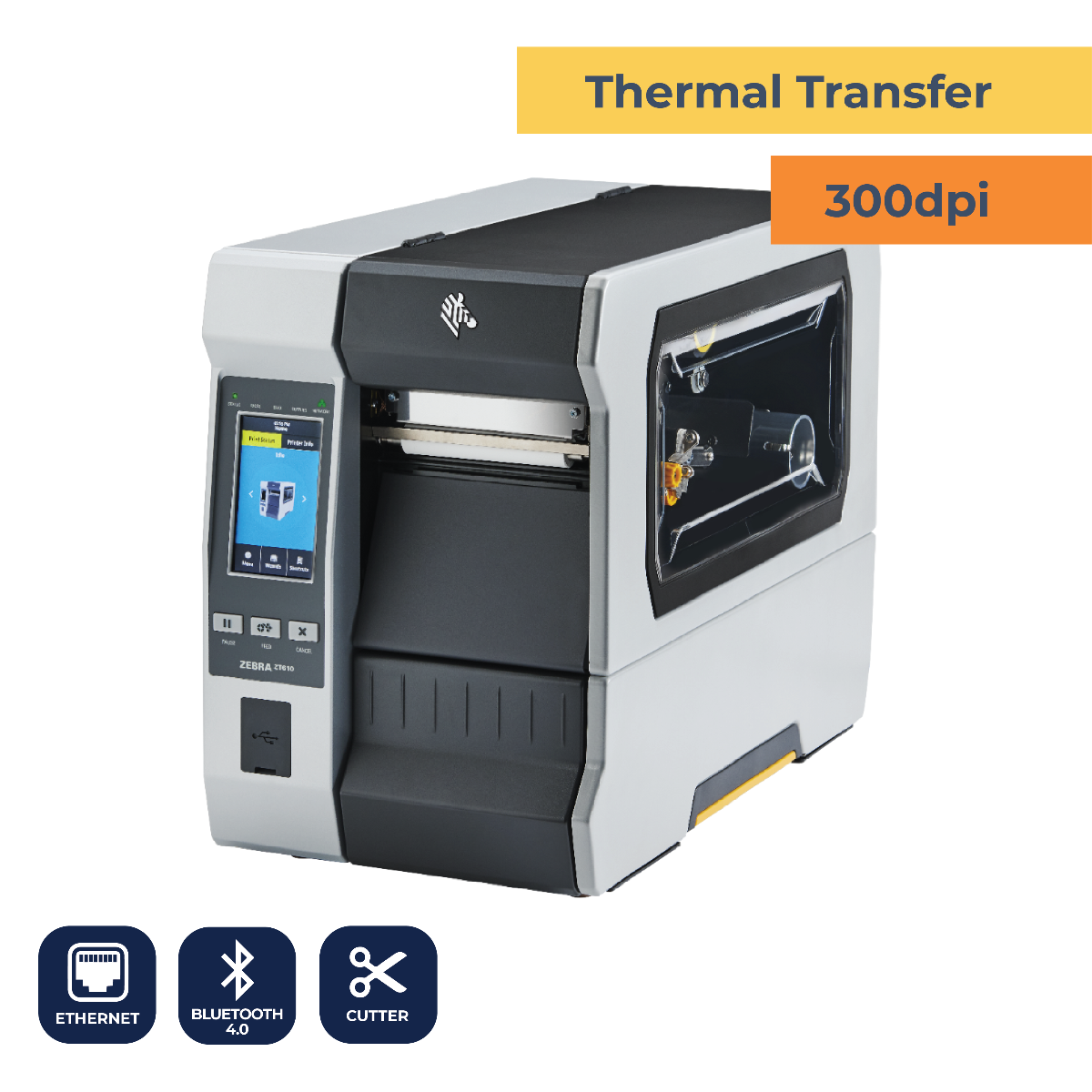 ZT610 Industrial Printer -  TT - 300 dpi -  Cutter