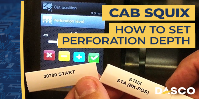 How to set perforation cutting depth on the Cab Squix printer